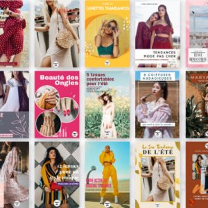 Pack de 15 Templates d'Epingles Pinterest pour un blog de Mode