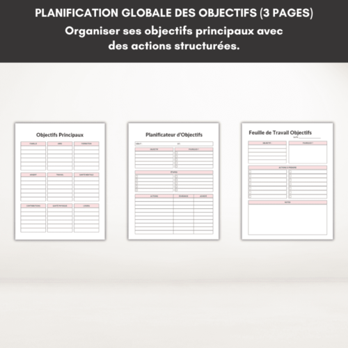 planificateur d'objectifs 2025